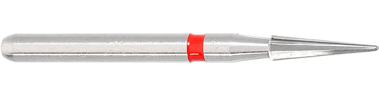 8-blade diamond burr 8852/FSD6F, 0.14mm diameter, red ring, safe end, FS6 grit, pack of 5