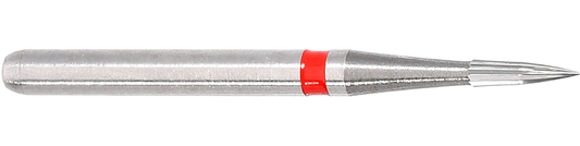 Flame-shaped tungsten carbide bur for occlusal surface finishing