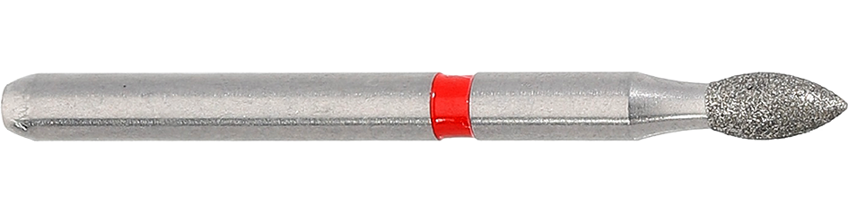 Football-shaped diamond finishing bur for occlusal and lingual reduction