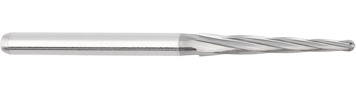Dental bur with transitional cutting edge