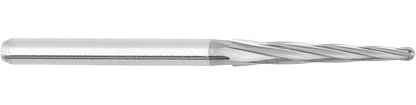 Dental bur with transitional cutting edge