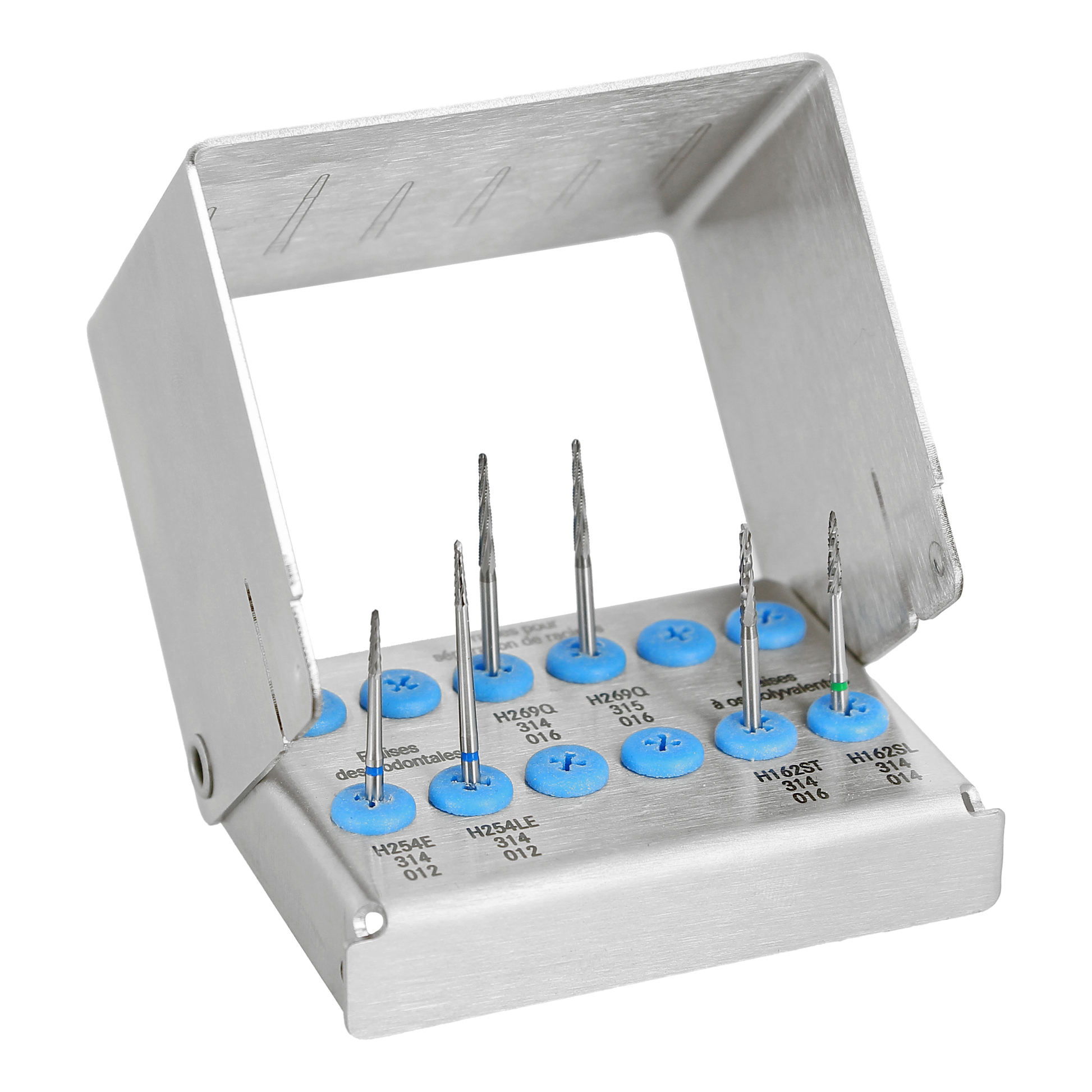 6-piece surgical bur kit for bone cutting, osteotomy and tooth separation procedures